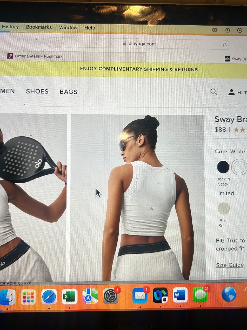 Alo Yoga Sway Bra Tank White